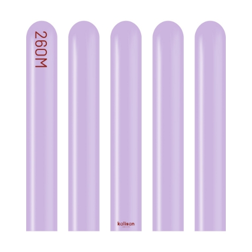 Modelovací balonky světle fialové, Standard Lilac 260M – 100 ks