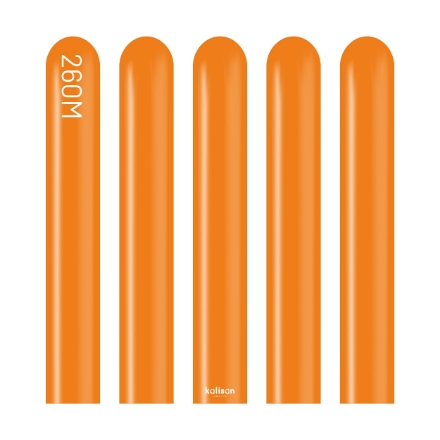 Obrázek Modelovací balonky oranžové, Standard Orange 260M – 100 ks