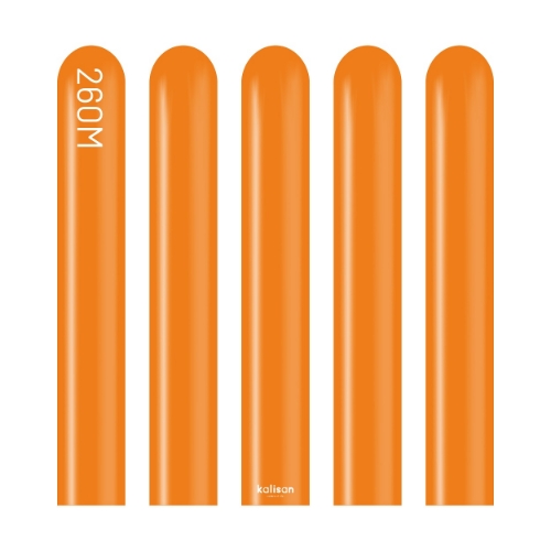 Levně Modelovací balonky oranžové, Standard Orange 260M – 100 ks