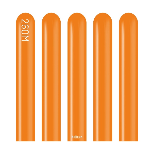 Obrázok z Modelovacie balóniky oranžové, Standard Orange 260M - 100 ks