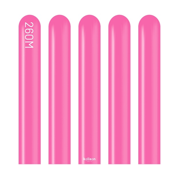 Obrázek z Modelovací balonky tmavě růžové, Standard Fuchsia 260M – 100 ks 