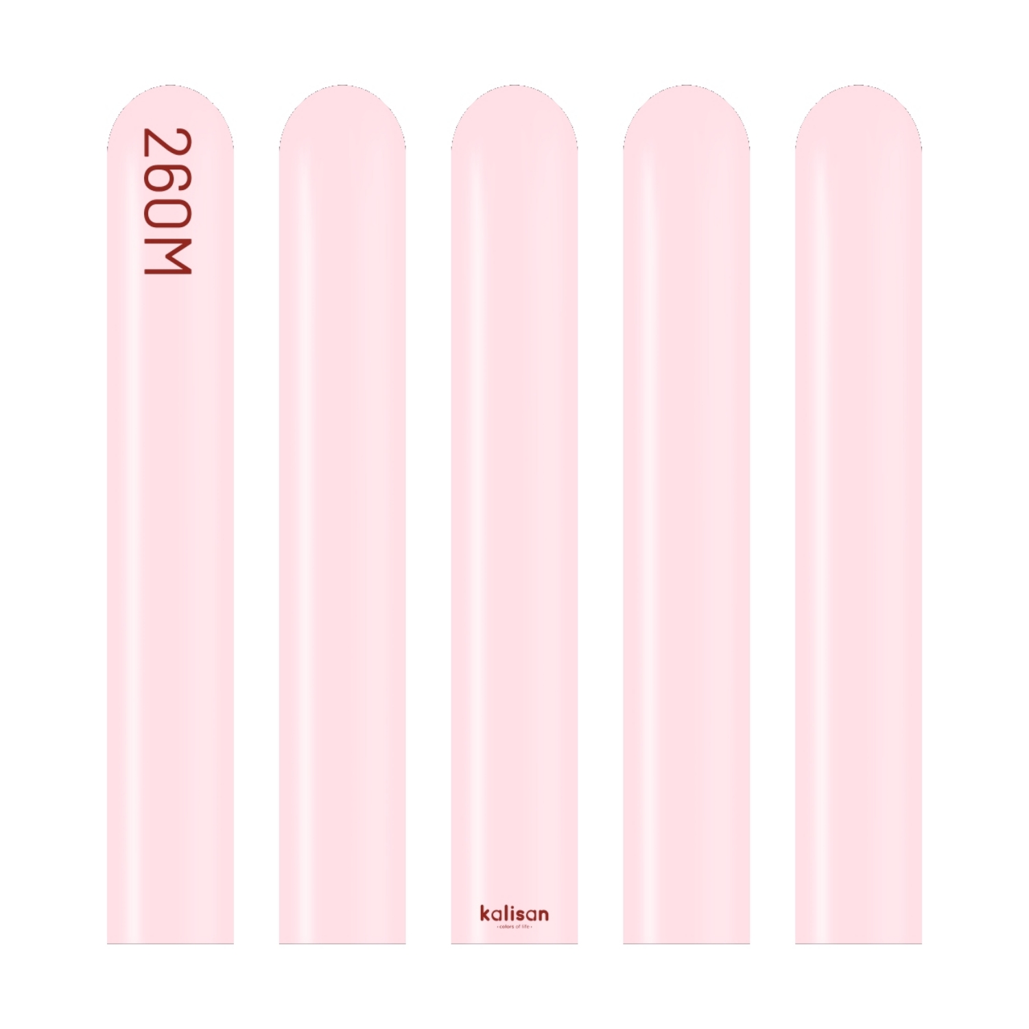 Modelovací balonky světle růžové, Standard Light Pink 260M – 100 ks