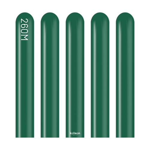 Modelovací balonky tmavě zelené, Standard Dark Green 260M – 100 ks