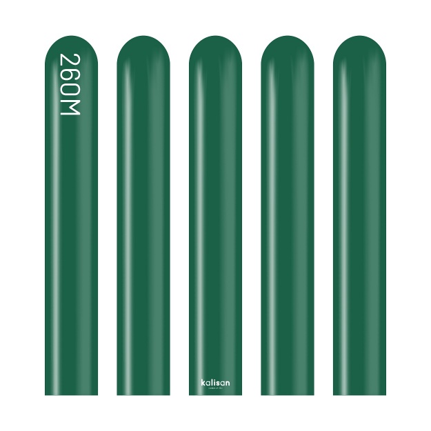 Obrázek z Modelovací balonky tmavě zelené, Standard Dark Green 260M – 100 ks 