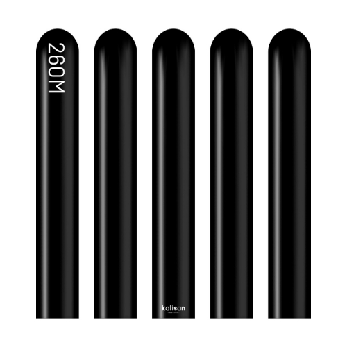Levně Modelovací balonky černé, Standard Black 260M – 100 ks