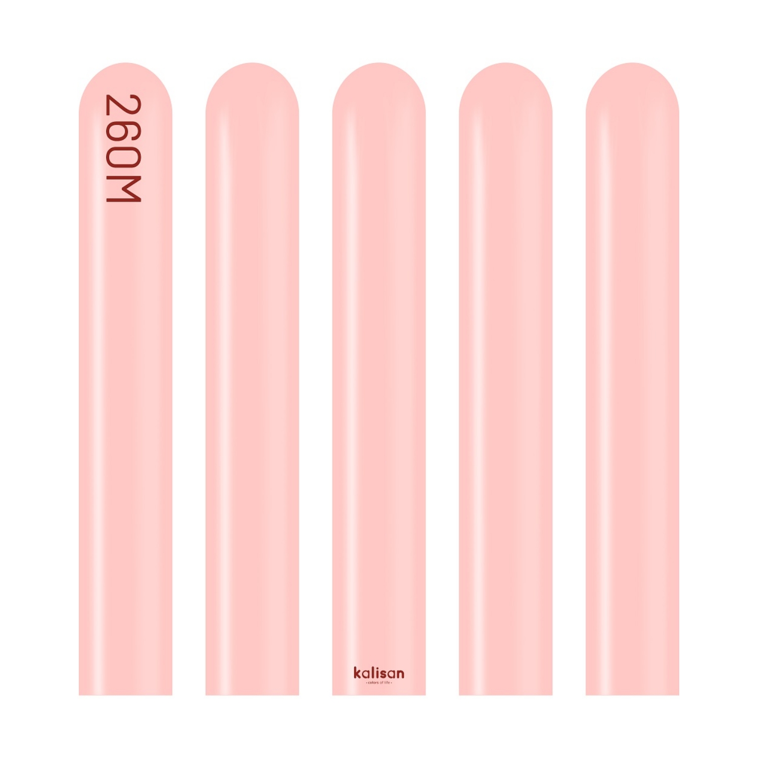 Modelovací balonky světle růžové, Standard Baby Pink 260M – 100 ks
