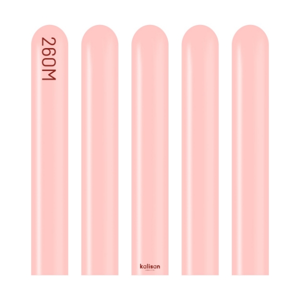 Modelovací balonky světle růžové, Standard Baby Pink 260M – 100 ks