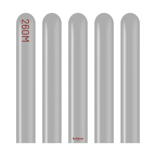 Modelovací balonky šedé, Standard Grey 260M – 100 ks