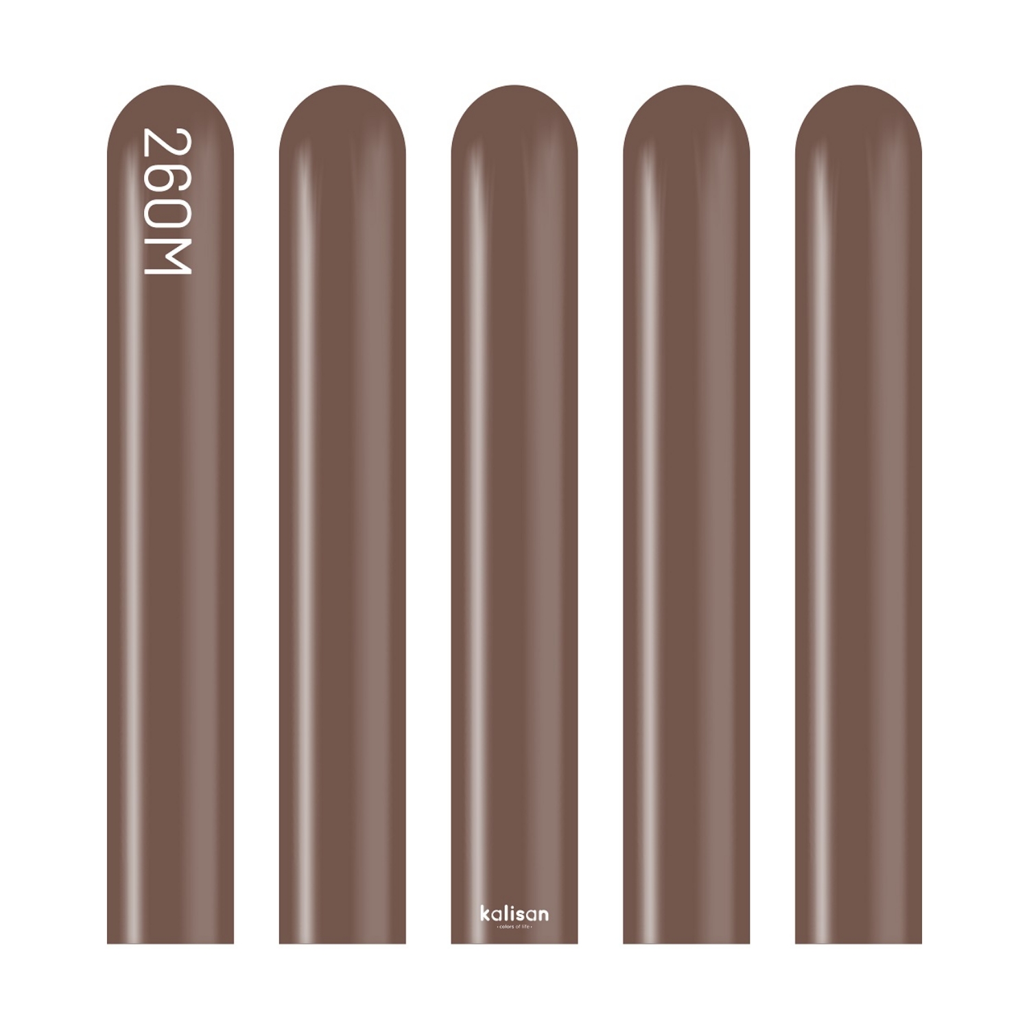 Modelovací balonky hnědé, Standard Chocolate Brown 260M – 100 ks