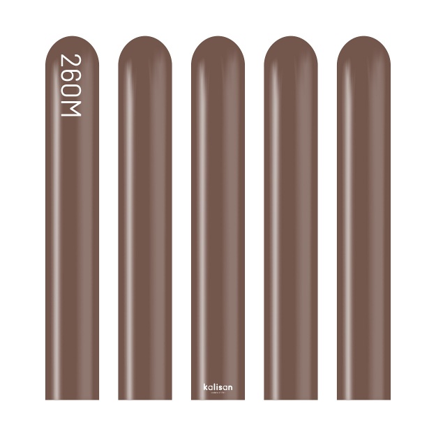 Obrázok z Modelovacie balóniky hnedé, Standard Chocolate Brown 260M – 100 ks
