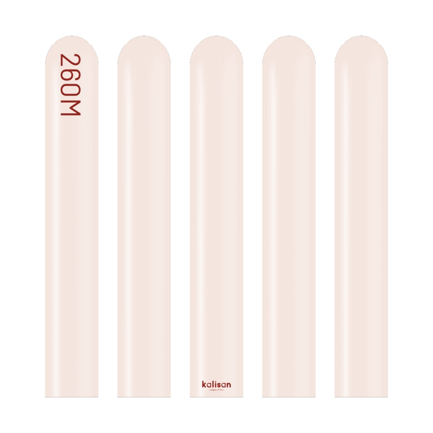 Modelovací balonky pudrově růžové, Standard Pink Blush 260M – 100 ks