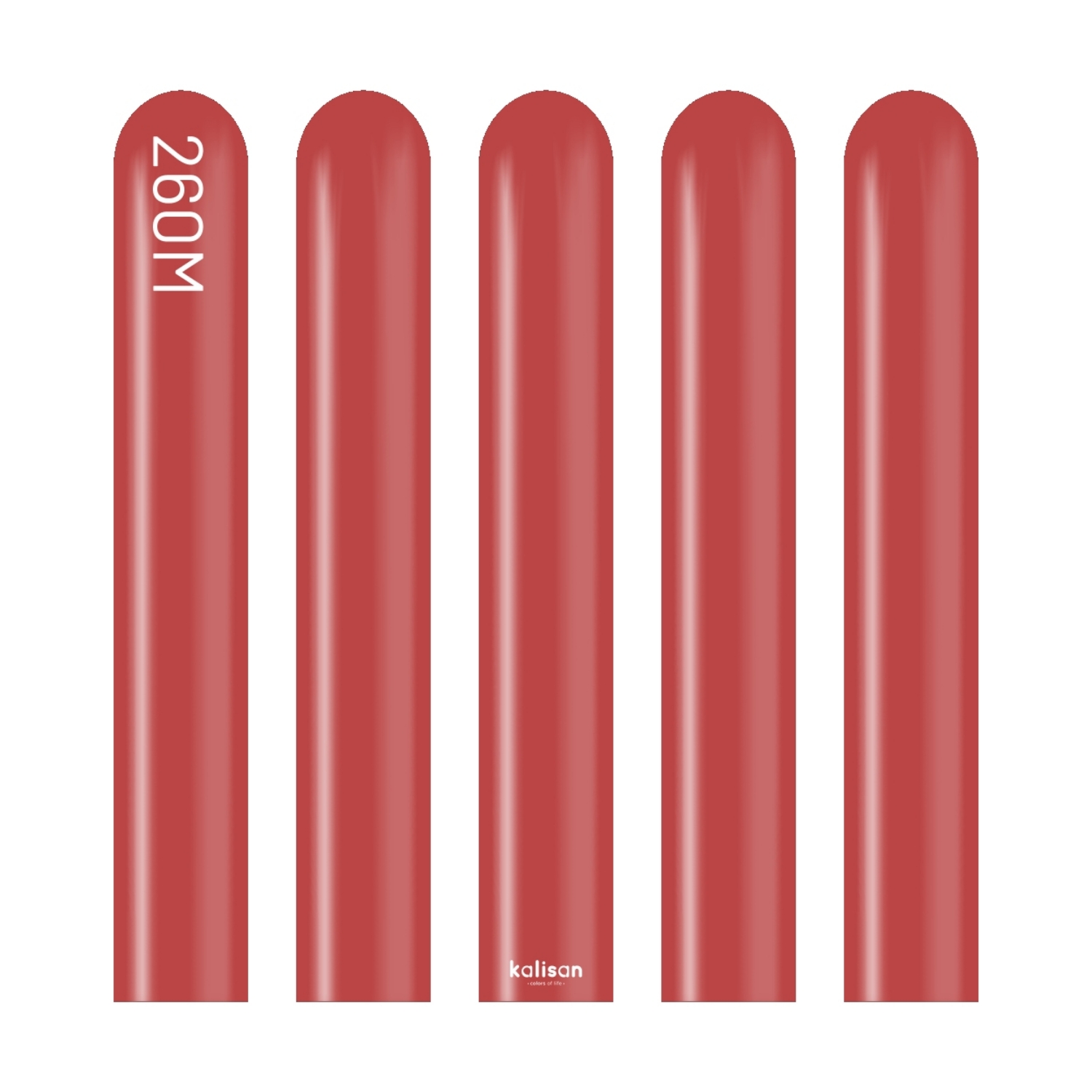 Modelovací balonky tmavě červené, Standard Deep Red 260M – 100 ks