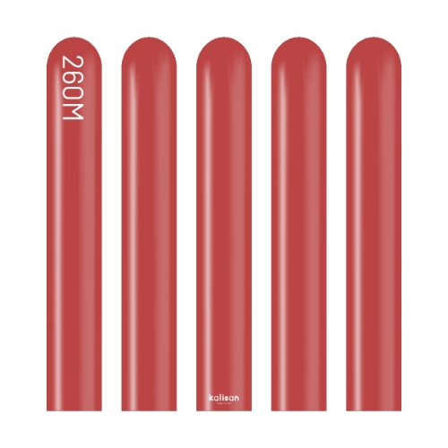 Levně Modelovací balonky tmavě červené, Standard Deep Red 260M – 100 ks