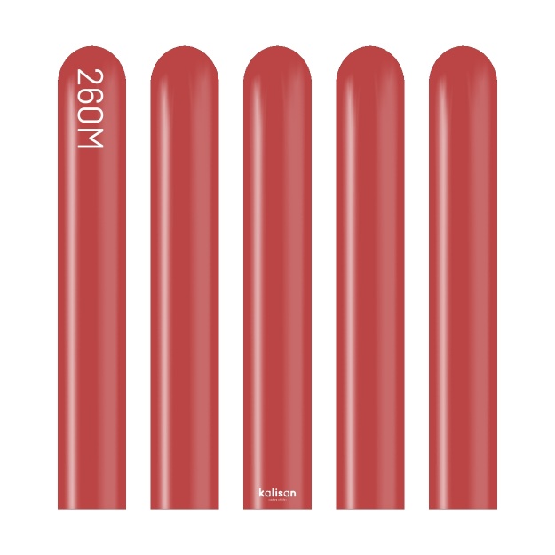Obrázek z Modelovací balonky tmavě červené, Standard Deep Red 260M – 100 ks 