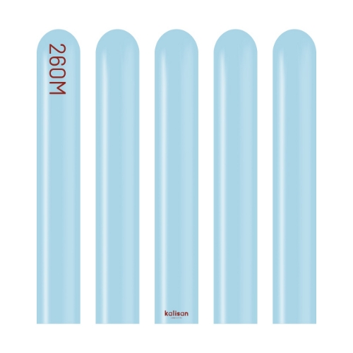 Levně Modelovací balonky modré, Macaron Blue 260M – 100 ks