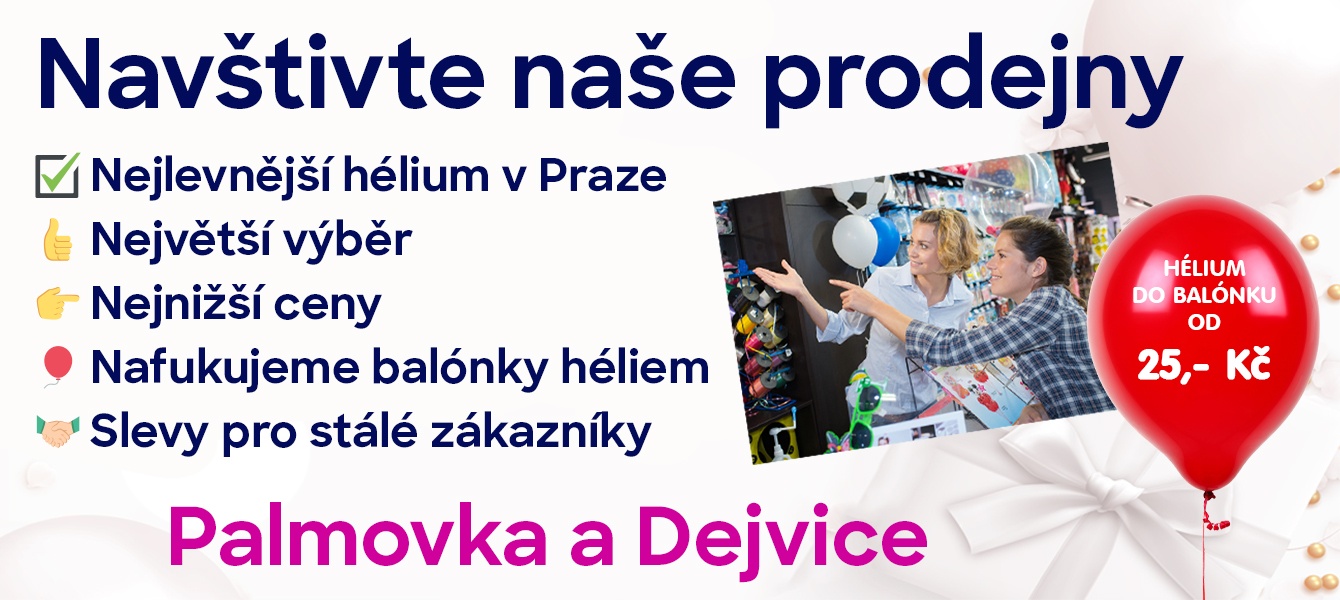 Party prodejny a nafukování balónků - Praha