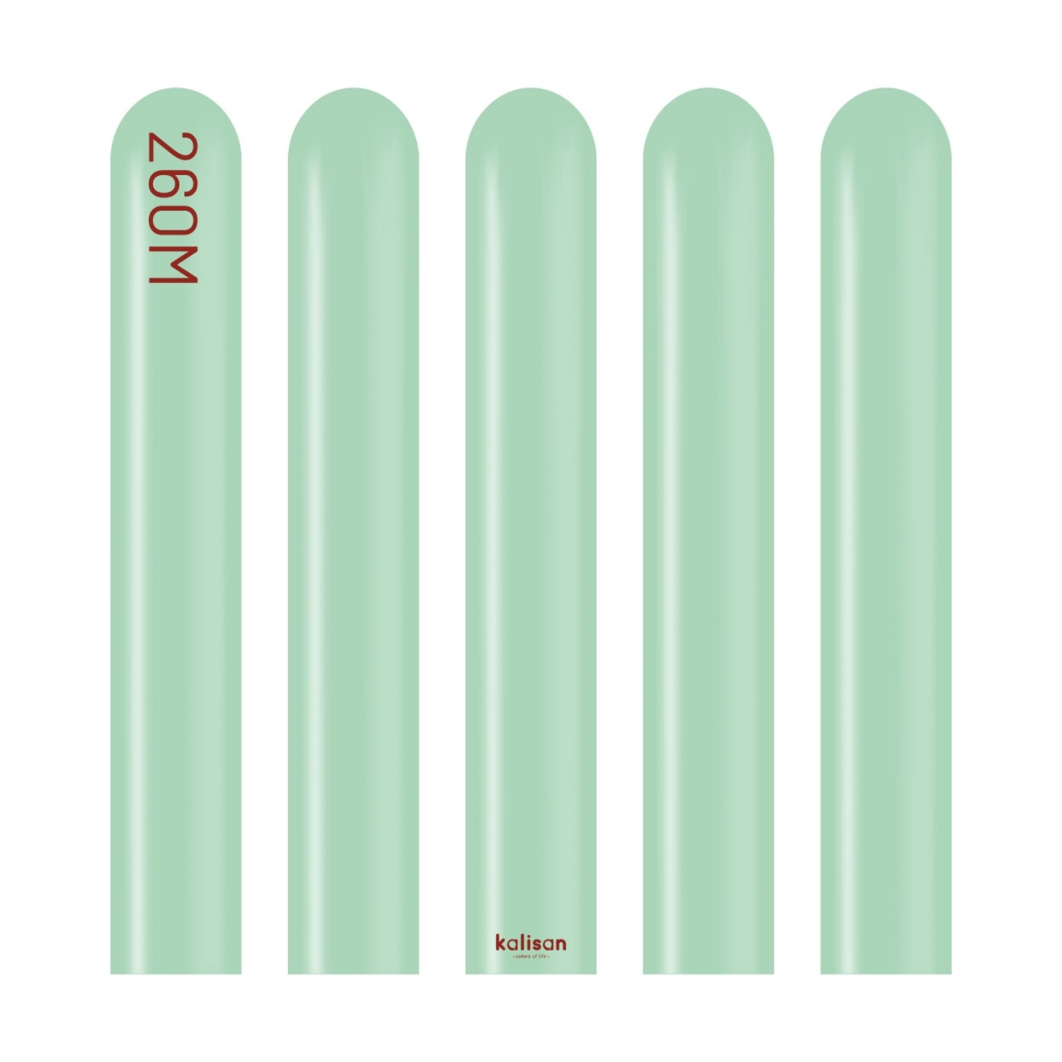Modelovací balonky zelené, Macaron Green 260M – 100 ks