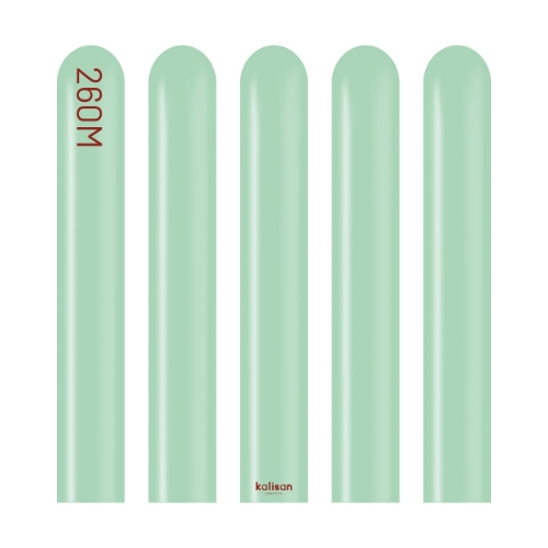Levně Modelovací balonky zelené, Macaron Green 260M – 100 ks