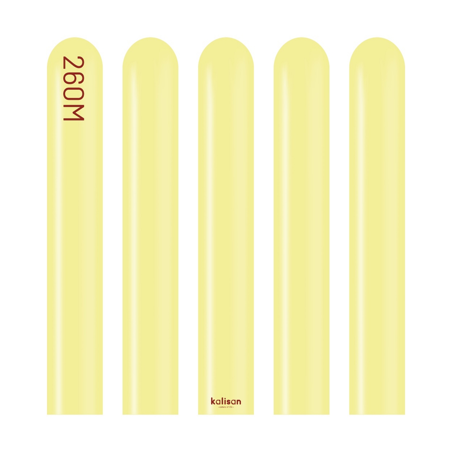Modelovací balonky žluté, Macaron Yellow 260M – 100 ks