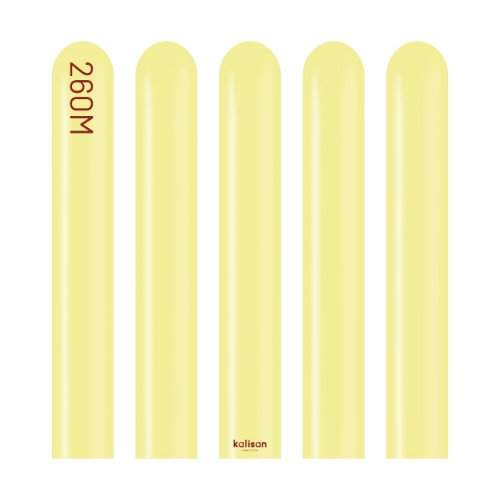 Levně Modelovací balonky žluté, Macaron Yellow 260M – 100 ks