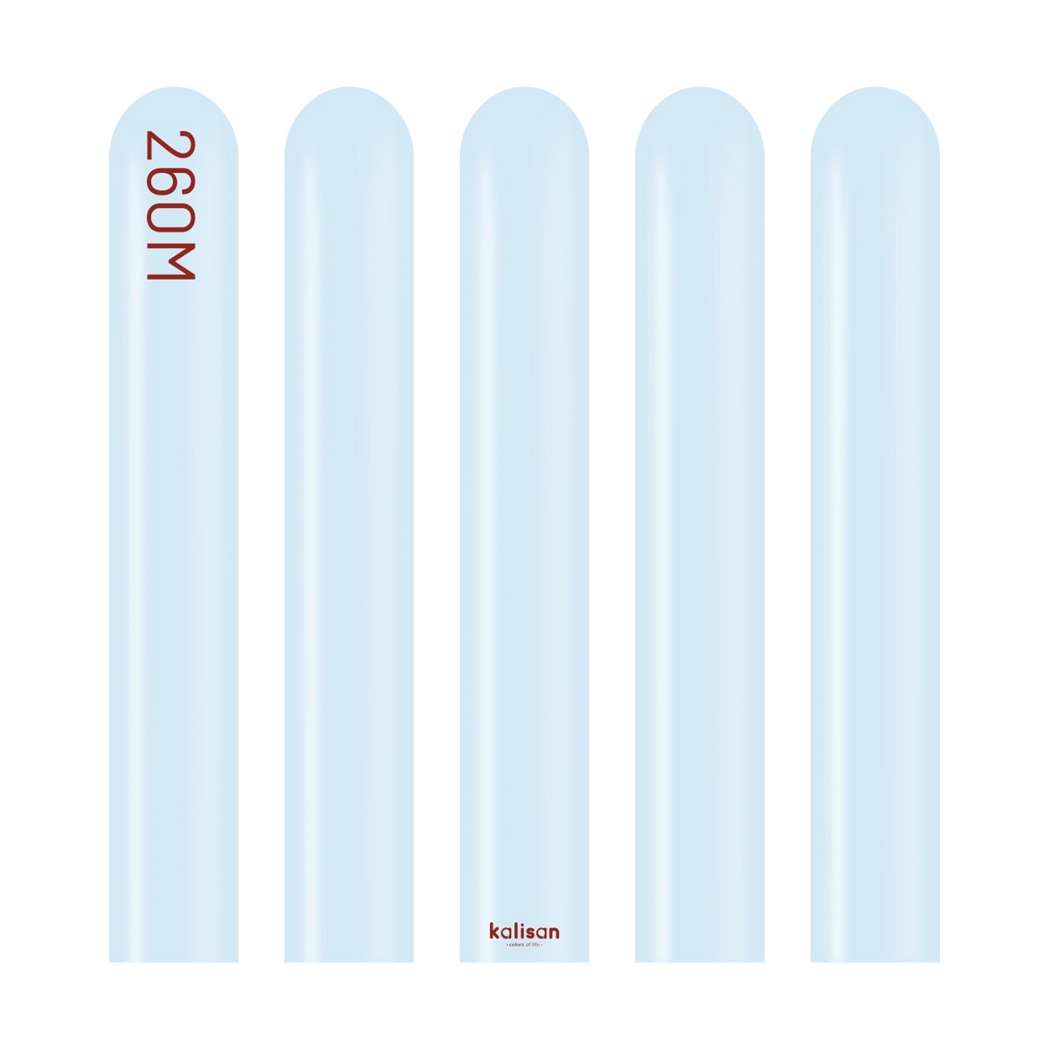 Modelovací balonky světle modré, Macaron Baby Blue 260M – 100 ks