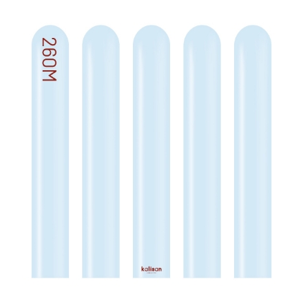 Obrázek Modelovací balonky světle modré, Macaron Baby Blue 260M – 100 ks