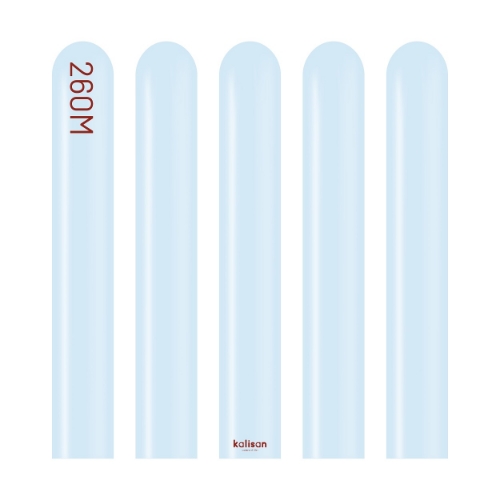 Levně Modelovací balonky světle modré, Macaron Baby Blue 260M – 100 ks