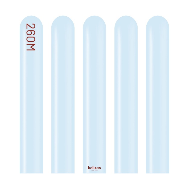 Obrázek Modelovací balonky světle modré, Macaron Baby Blue 260M – 100 ks