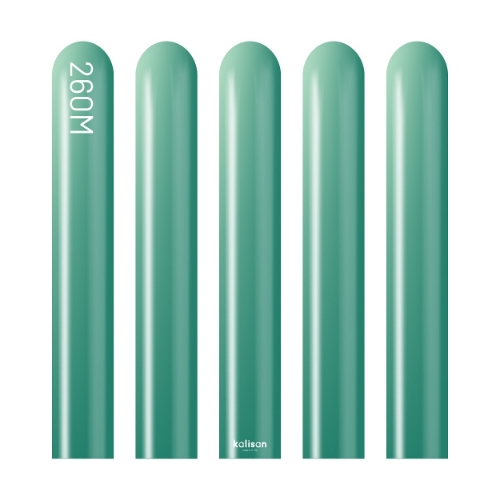Levně Modelovací balonky zelené, Mirror Green 260M – 50 ks