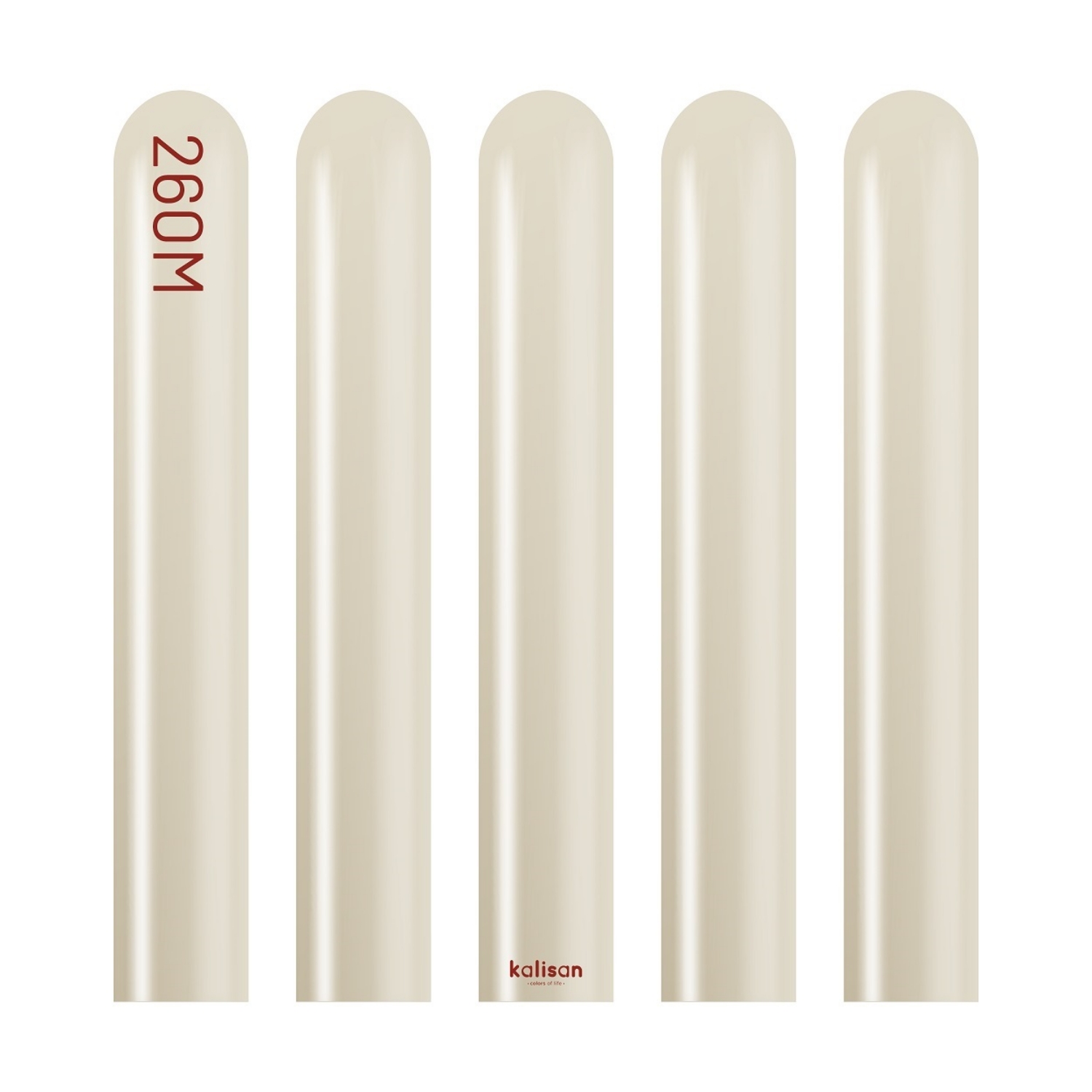 Modelovací balonky bílo-zlaté, Mirror White Gold 260M – 50 ks