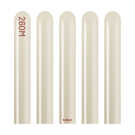 Obrázek Modelovací balonky bílo-zlaté, Mirror White Gold 260M – 50 ks