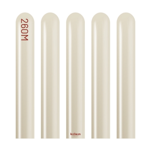 Levně Modelovací balonky bílo-zlaté, Mirror White Gold 260M – 50 ks