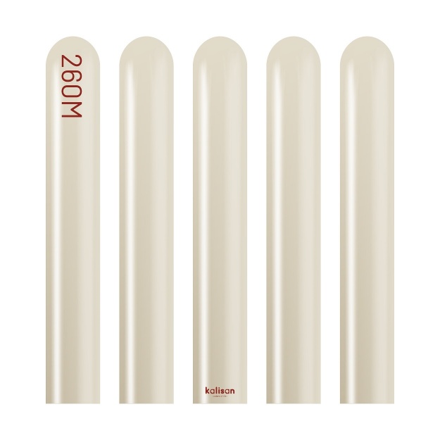 Obrázek Modelovací balonky bílo-zlaté, Mirror White Gold 260M – 50 ks