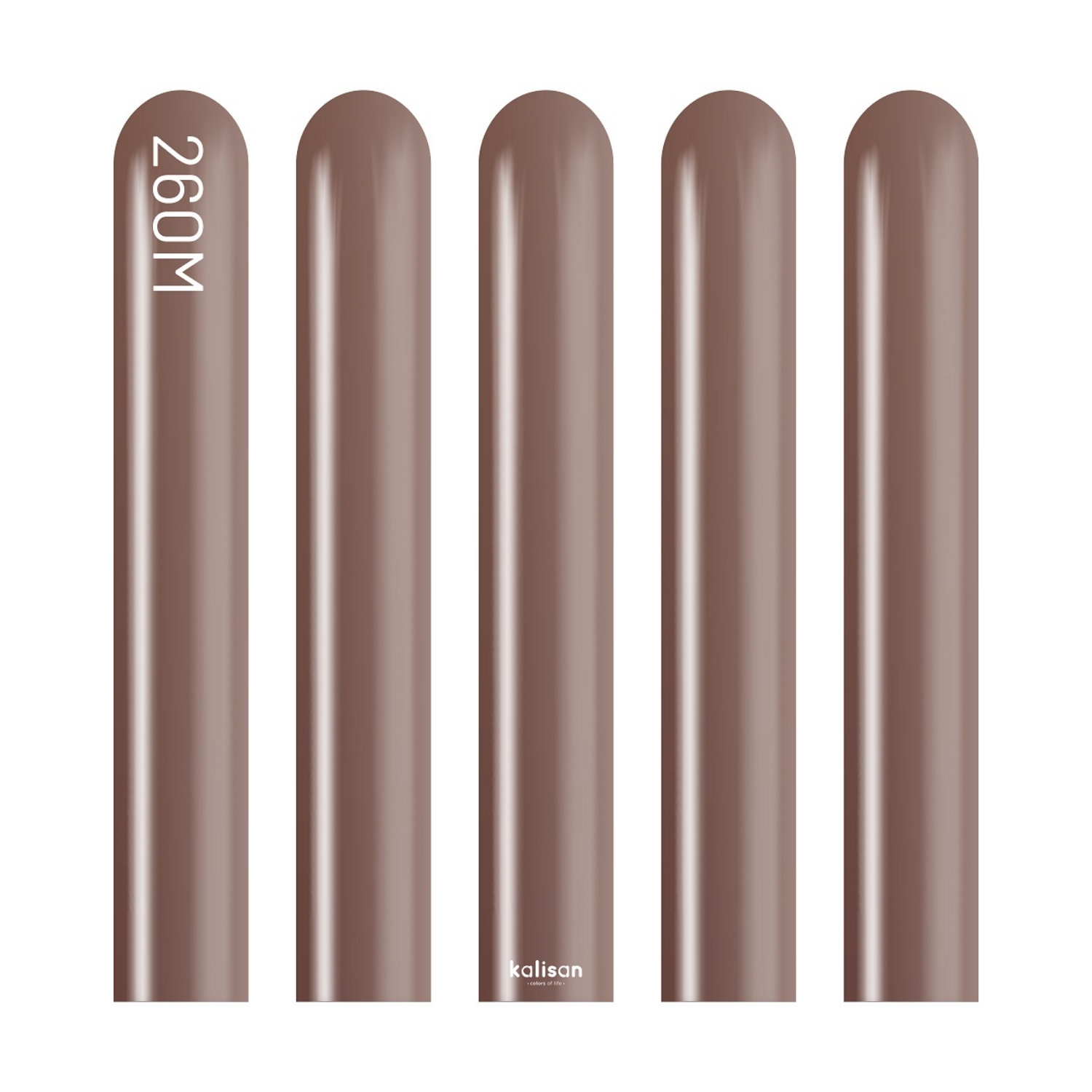 Modelovací balonky hnědé, Mirror Chocolate 260M – 50 ks