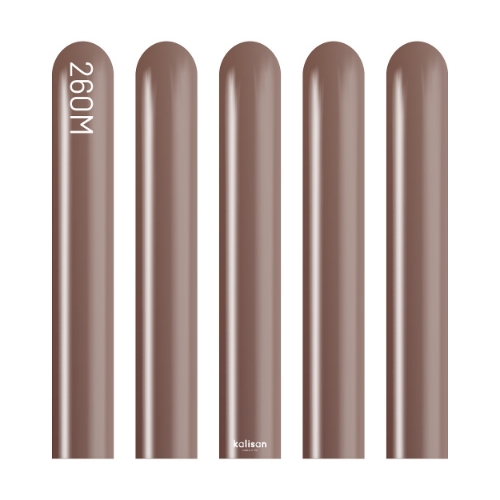 Levně Modelovací balonky hnědé, Mirror Chocolate 260M – 50 ks