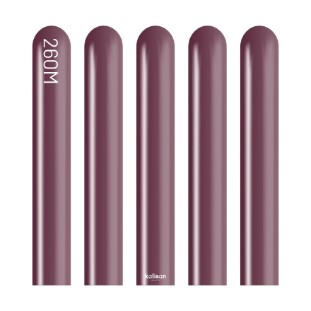 Obrázek Modelovací balonky vínové, Mirror Burgundy 260M – 50 ks