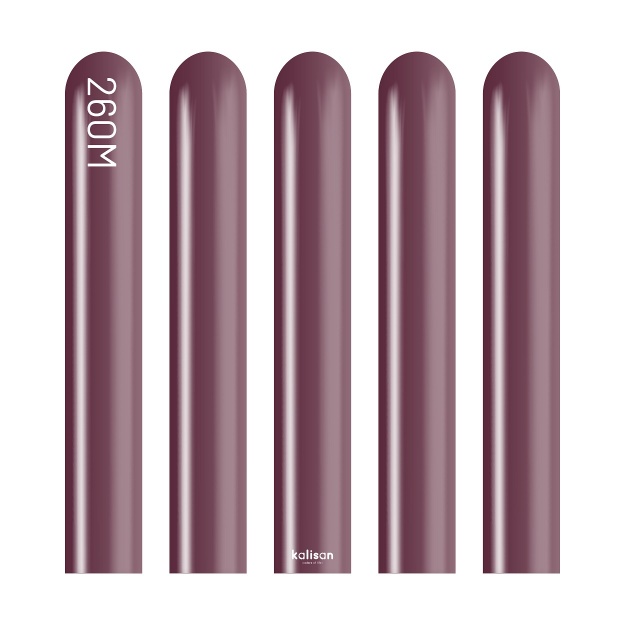 Obrázek z Modelovací balonky vínové, Mirror Burgundy 260M – 50 ks 
