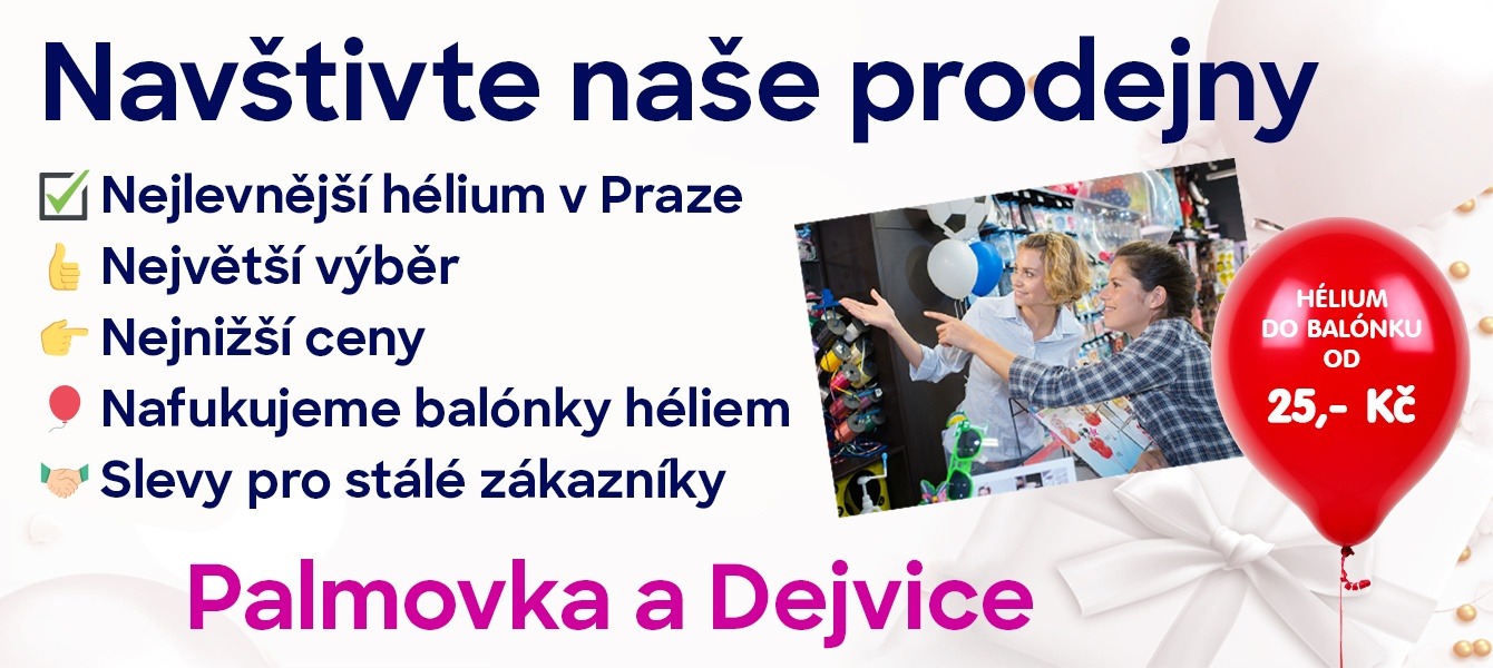 Party prodejny a nafukování balónků - Praha
