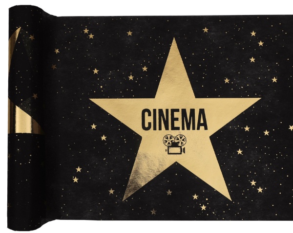 Stolová šerpa Movie Night Hollywood – černozlatá 5 m