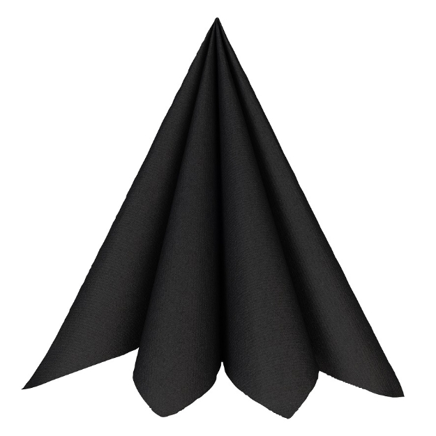 Obrázek Ubrousky Airlaid černé 40 x 40 cm – 20 ks