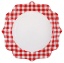 Obrázok z Papierové taniere červenobiele kockované - vidiecky štýl, 21 cm, 10 ks