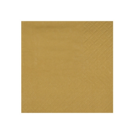 Obrázek Papírové ubrousky zlaté – koktejlové, 21 × 20 cm, 25 ks