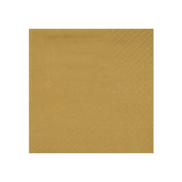 Obrázok z Papierové obrúsky zlaté – koktailové, 21 × 20 cm, 25 ks