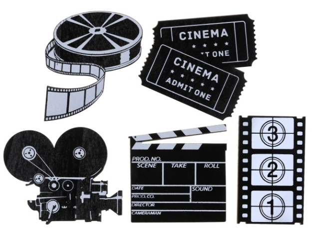 Obrázek z Dřevěné dekorační výseky The Cinema – 10 ks 