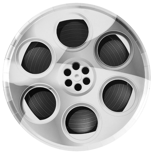 Obrázek z Papírové talíře The Cinema – filmová cívka, 22,5 cm, 10 ks 