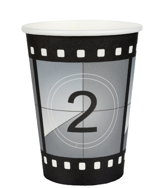 Obrázek z Papírové kelímky The Cinema – filmová klapka, 270 ml, 10 ks 