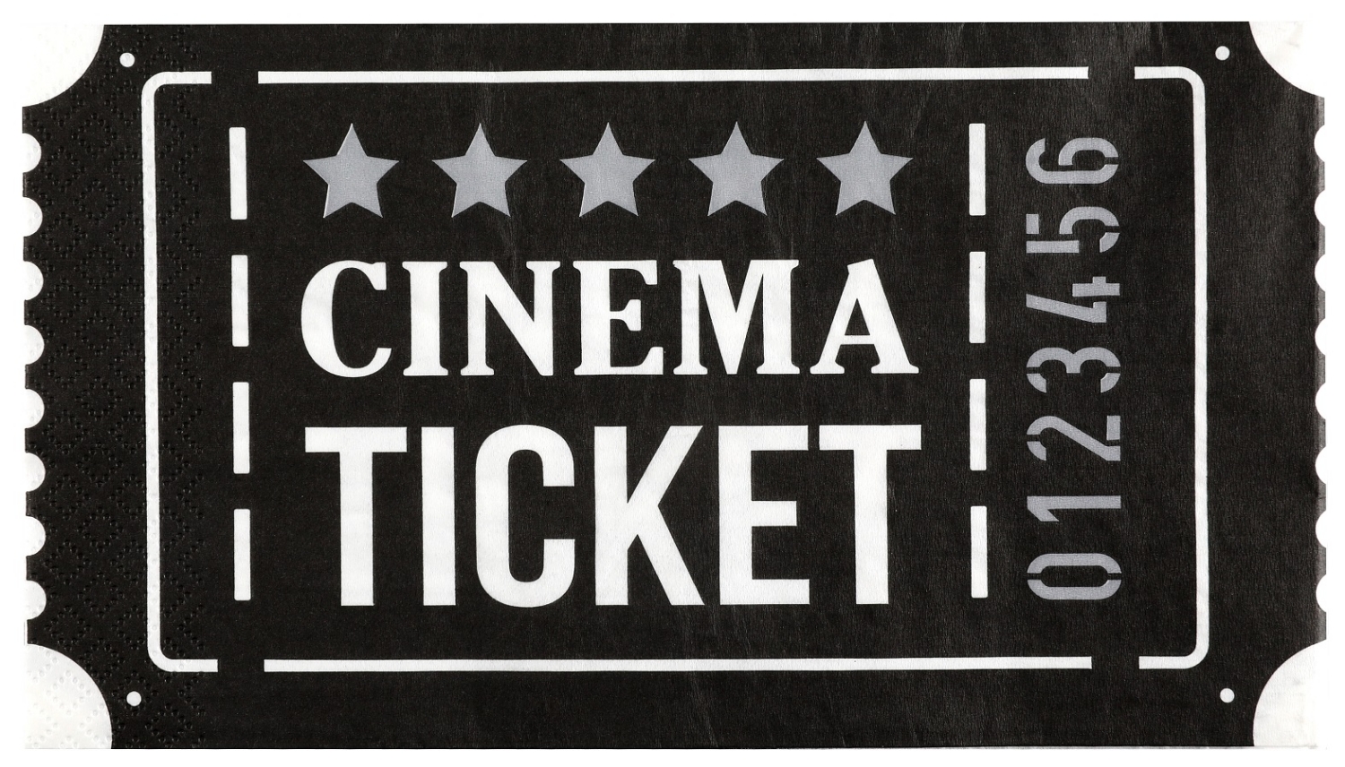 Levně Ubrousky The Cinema – motiv vstupenky, 40 x 33 cm, 20 ks