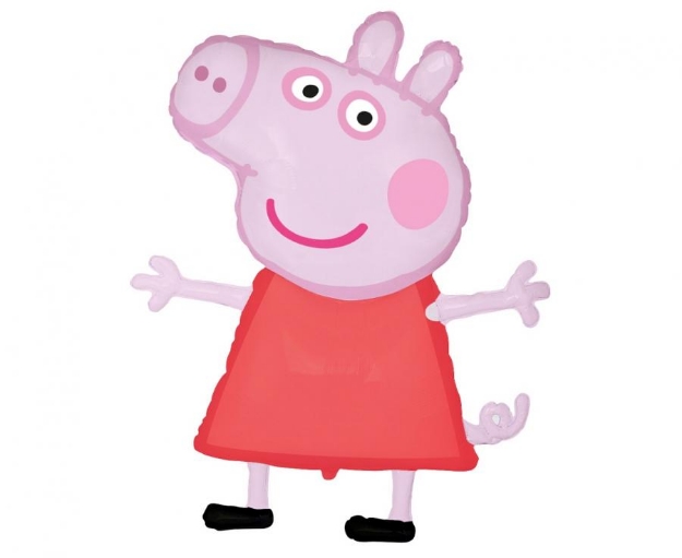 Obrázok z Mini balónik na tyčku Prasiatko Pappa 34 cm