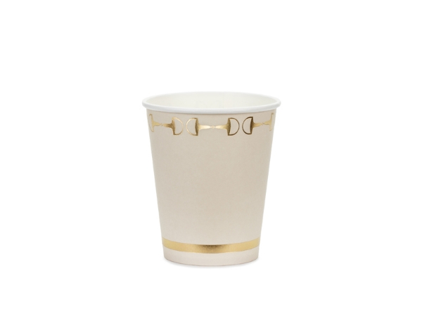 Papírové kelímky se zlatými třmeny 220 ml – 6 ks