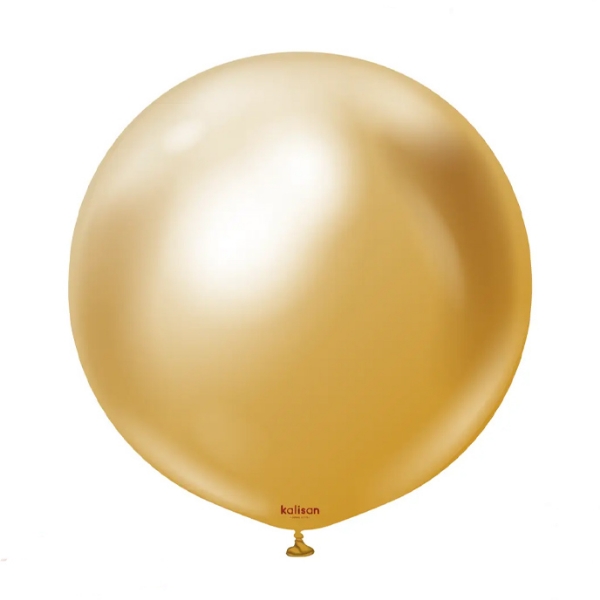 Balonek chromový zlatý, Mirror Gold 60 cm/24"